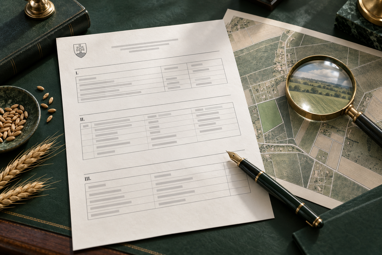 List vlastníctva, katastrálna mapa a lupa pri preverovaní poľnohospodárskej pôdy